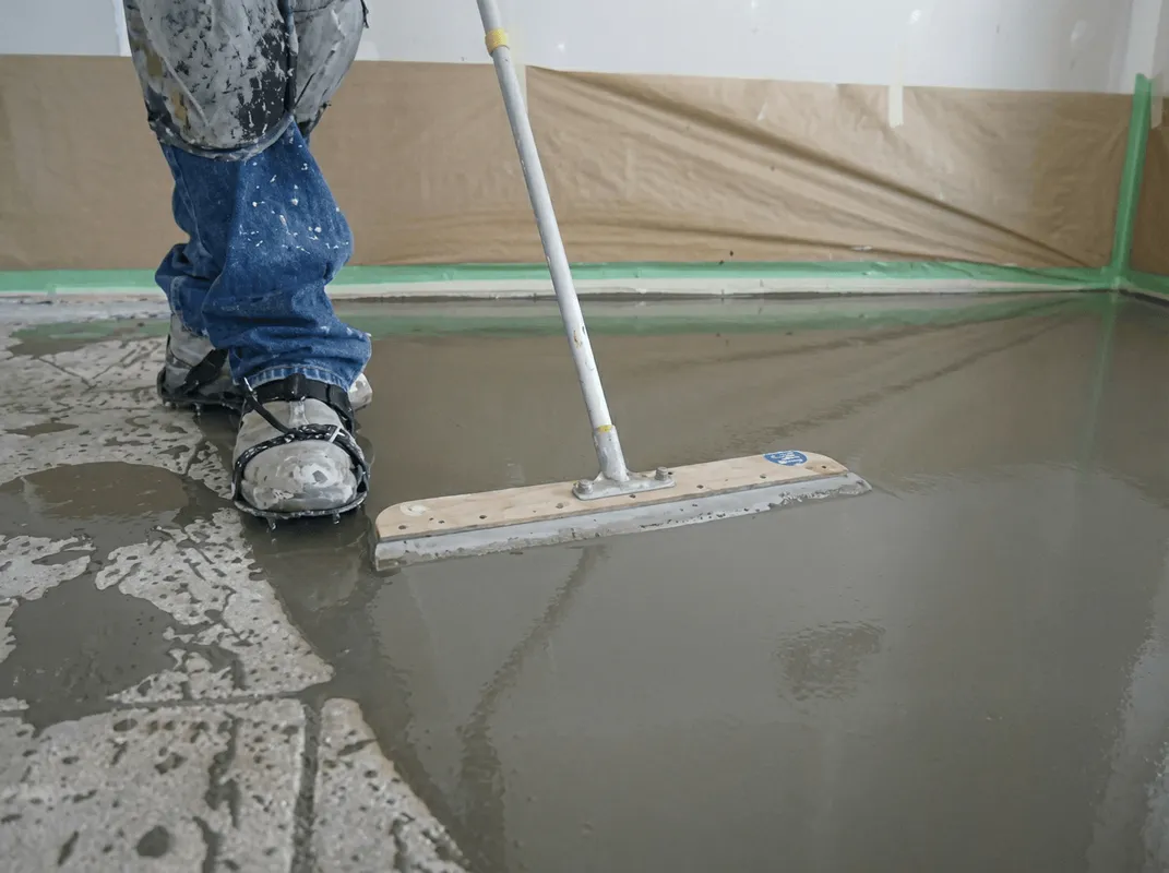 Uneven floor being professionally repaired in Pittsburgh, PA